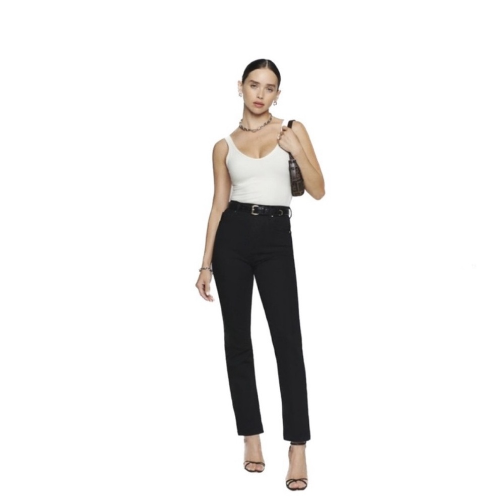 Reformation Liza Ultra High Rise Straight Jeans - Black